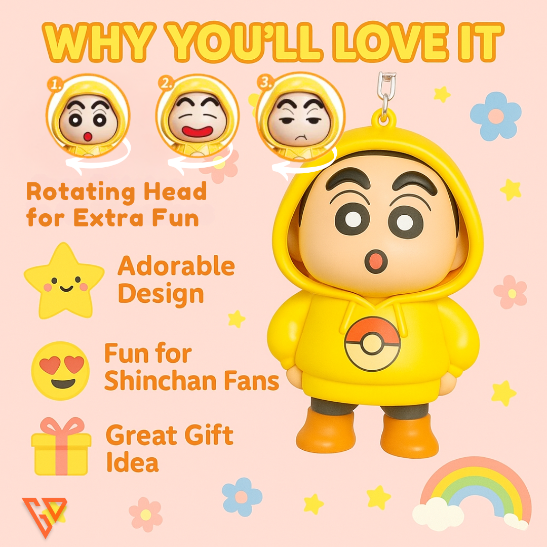 Shinchan Rotating Face Keyring