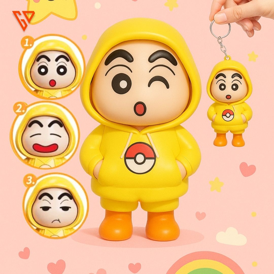 Shinchan Rotating Face Keyring